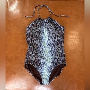 Blue Snake Print Women's Top